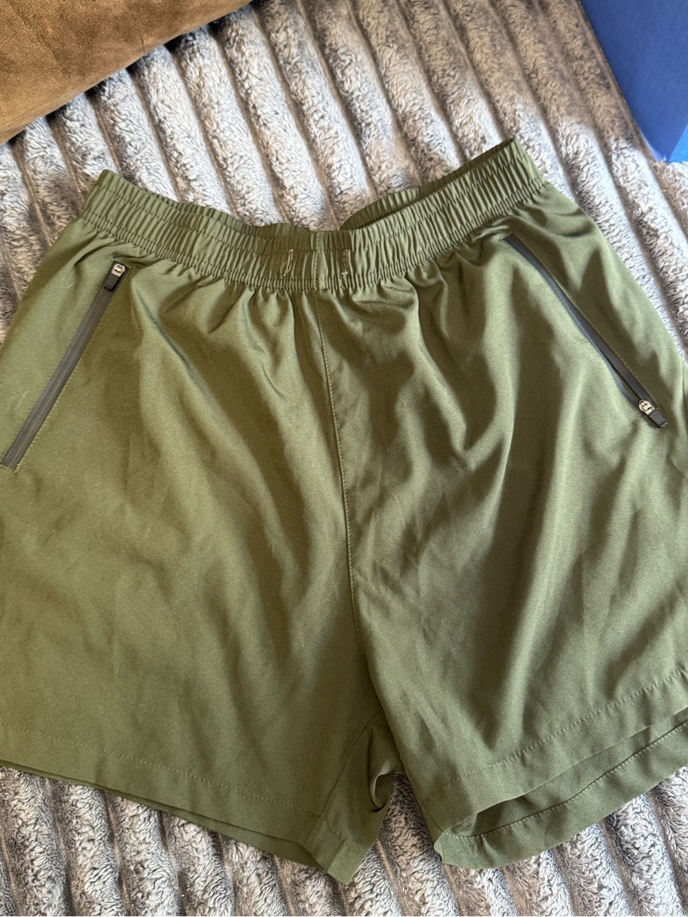 Olive Green Men’s Athletic Shorts - Brand Not Visible